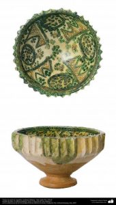 Vasija con motivos vegetales cerámica islámica – Irán siglos XI y XII dC. 2