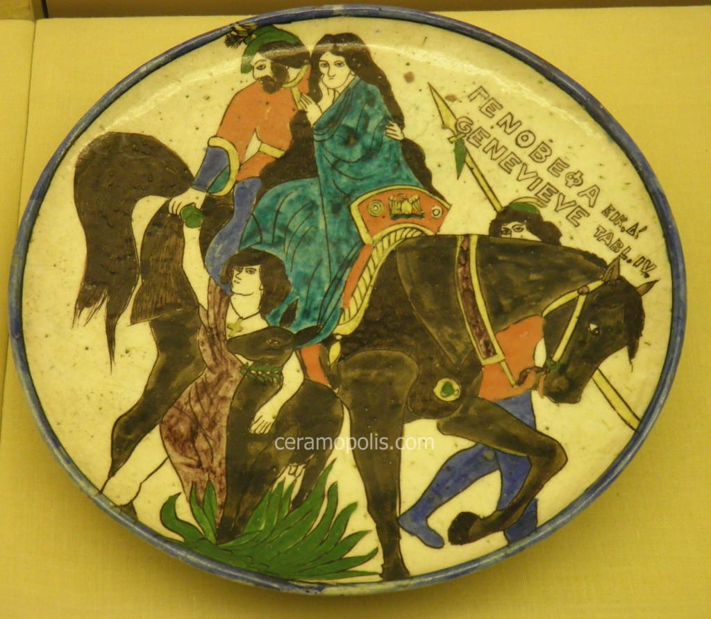 Kutahya Plate Genovefa from Minas Avramidis Early 20th
